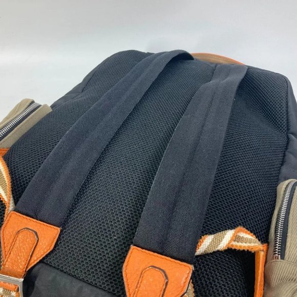 Auth FENDI 7VZ048 Backpack Zucca multi Bag Backpack Black/orange x khaki - Picture 6 of 16